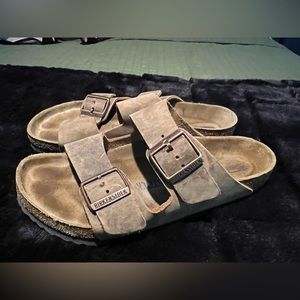 Brown leather Birkenstock sandals